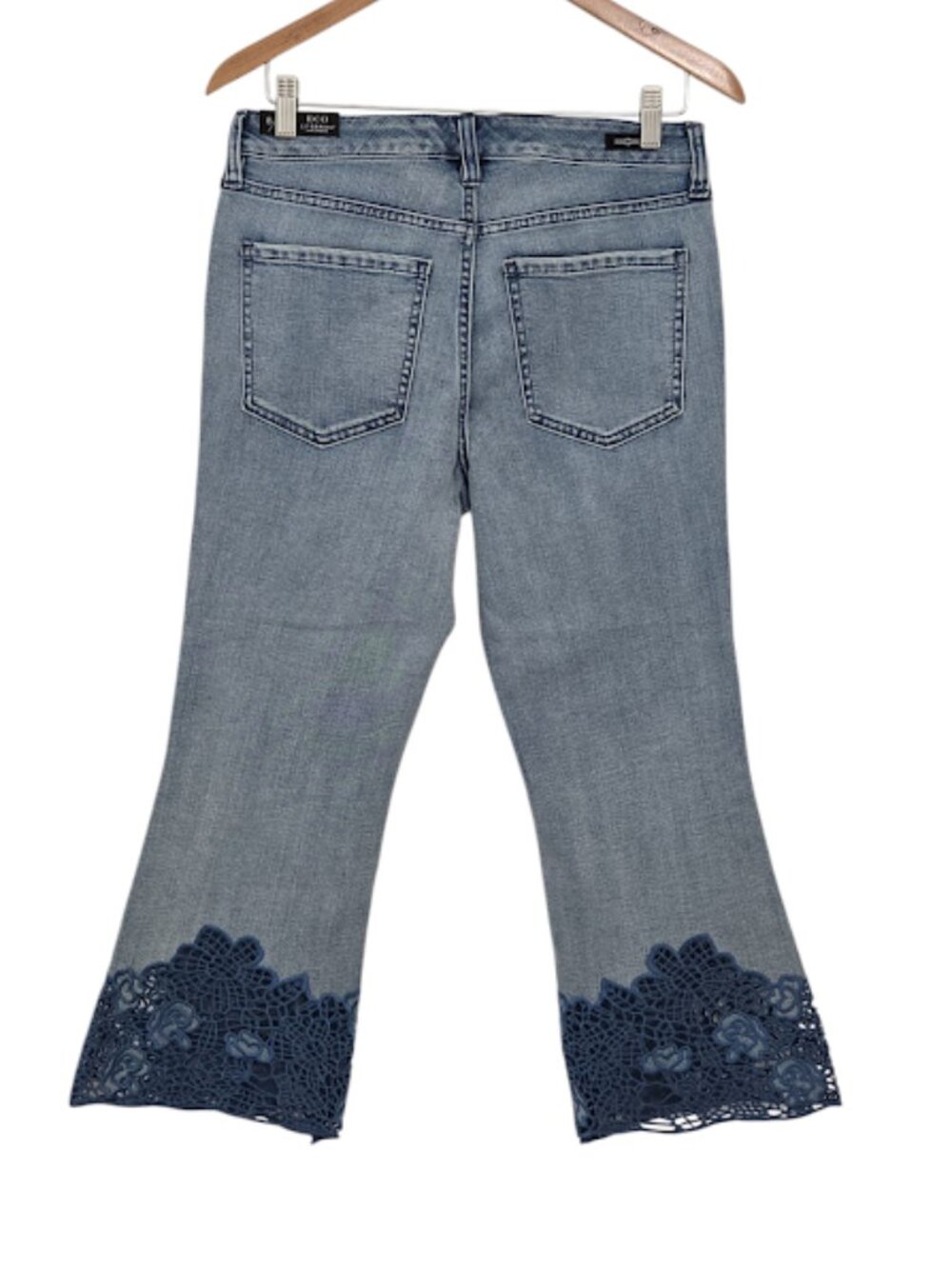 LIVERPOOL Los Angeles Women's Hannah Crop Jeans Crochet Hem Blue Size 8/29 NWT - Picture 5 of 8